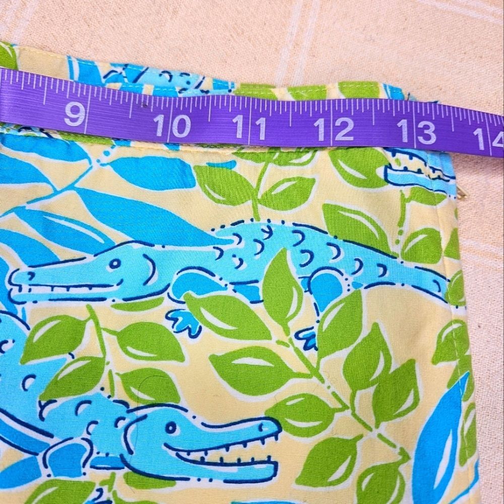 Lilly Pulitzer Mimosa Alligator Vintage Kids Cropped Pants & Top 2 Piece Set - Picture 12 of 13